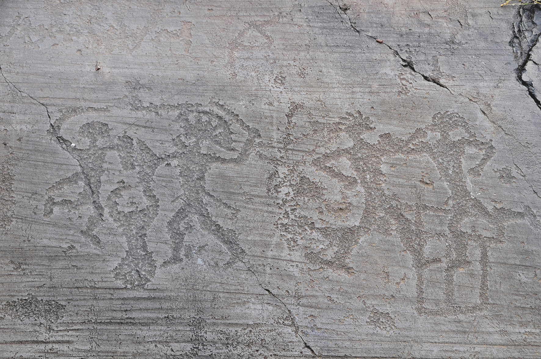 Gravures de bataille, site de Foppi di Nadro à Valcamonica en Italie lombarde. Vers 1000 avant notre ère. © Eye Ubiquitous, Alamy banque d’images