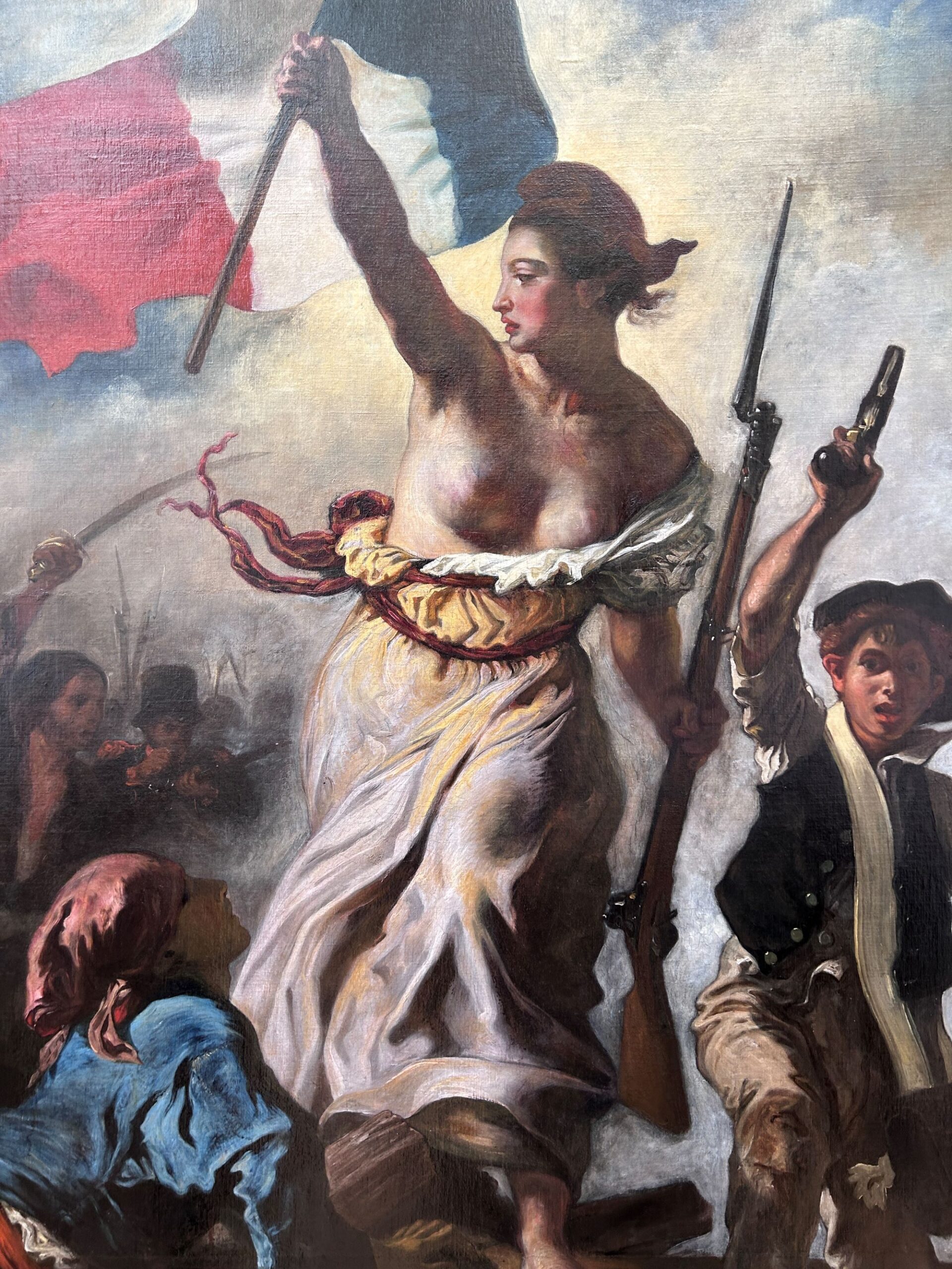 Eugène Delacroix (1798-1863), La Liberté guidant le peuple (détail après restauration), 1830. Huile sur toile, 260 x 325 cm. Paris, département des Peintures du musée du Louvre. © OPM