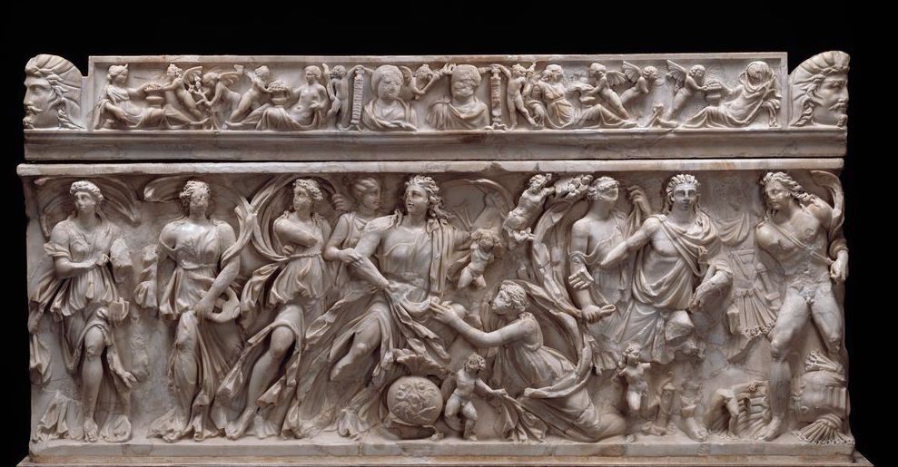 Cuve de sarcophage : Achille à Skyros, IIIe siècle ap J.-C. Paris, musée du Louvre. Photo service de presse © RMN-Grand Palais (musée du Louvre) / René-Gabriel Ojeda
