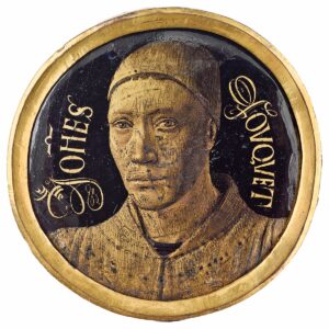 Jean Fouquet (vers 1420-1478/1481), Autoportrait en médaillon, Tours, vers 1452-1455. Émail et camaïeu d’or sur cuivre, D. 7,5 et 7,2 cm. Paris, musée du Louvre, département des Objets d’art. © RMN-Grand Palais (musée du Louvre) / Stéphane Maréchalle