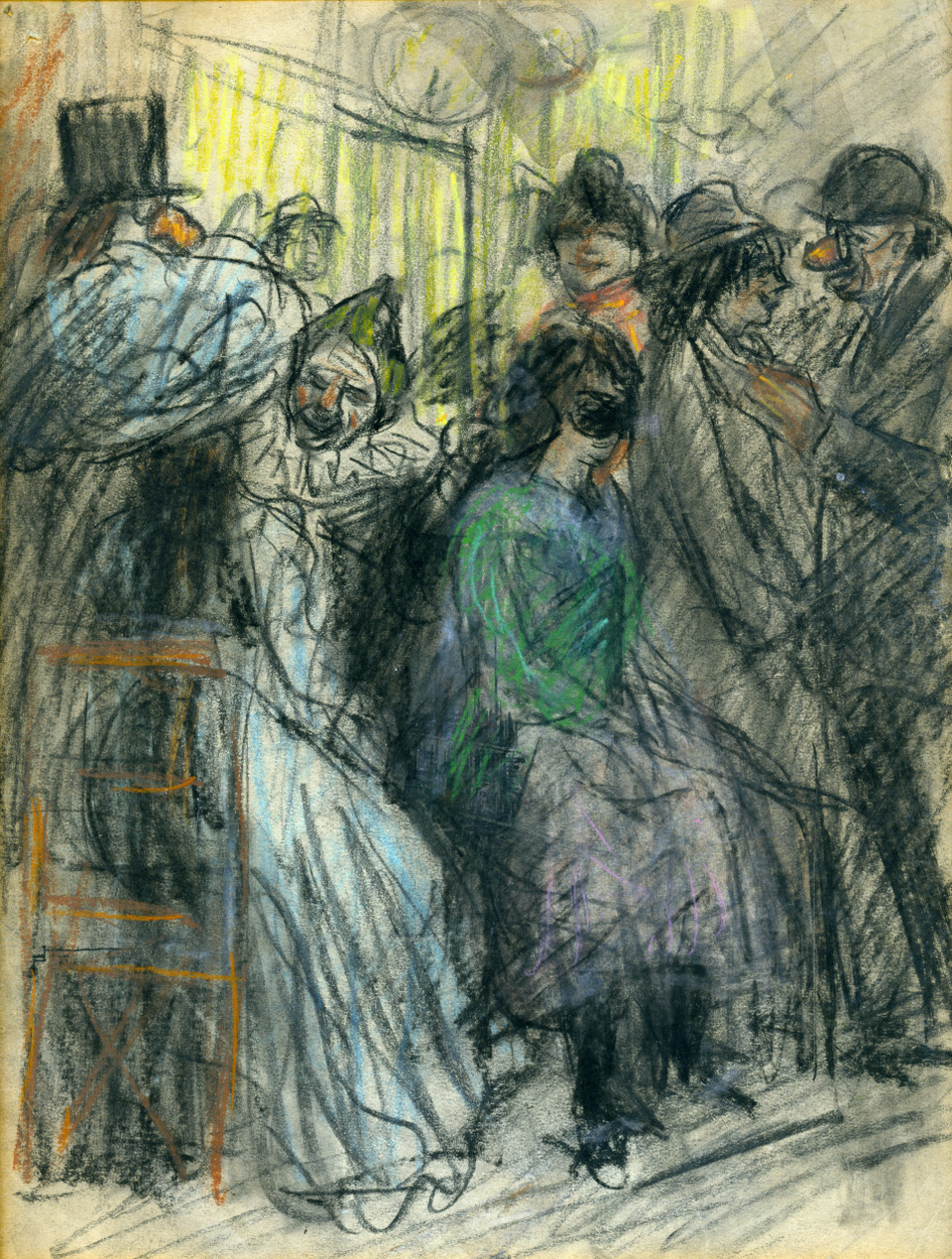 Eugeen Van Mieghem (1875-1930), Carnaval (avec Augustine), 1902. Crayons de couleur, 21 x 16 cm. Collection privée. © DR