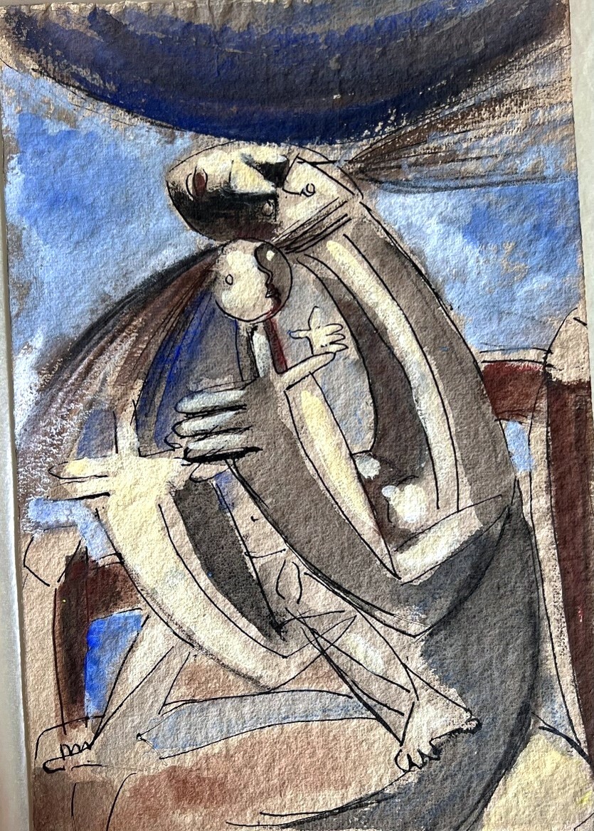 Sans titre, Arcueil, 1er février 1940. Encre et aquarelle sur papier, 29 x 19,6 cm. Paris, musée national d’Art moderne. Photo service de presse. © Paris, MNAM