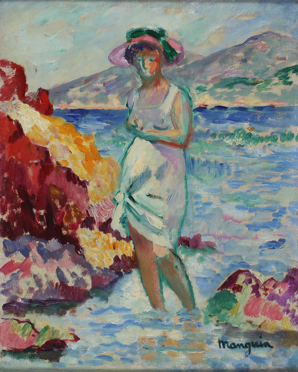 Henri Manguin (1874-1949), Baigneuse à Cavalière, 1906. Huile sur toile, 41 x 33 cm. L'Annonciade, Musée de Saint-Tropez. Photo service de presse. © Musée de l’Annonciade - Saint-Tropez CNAP