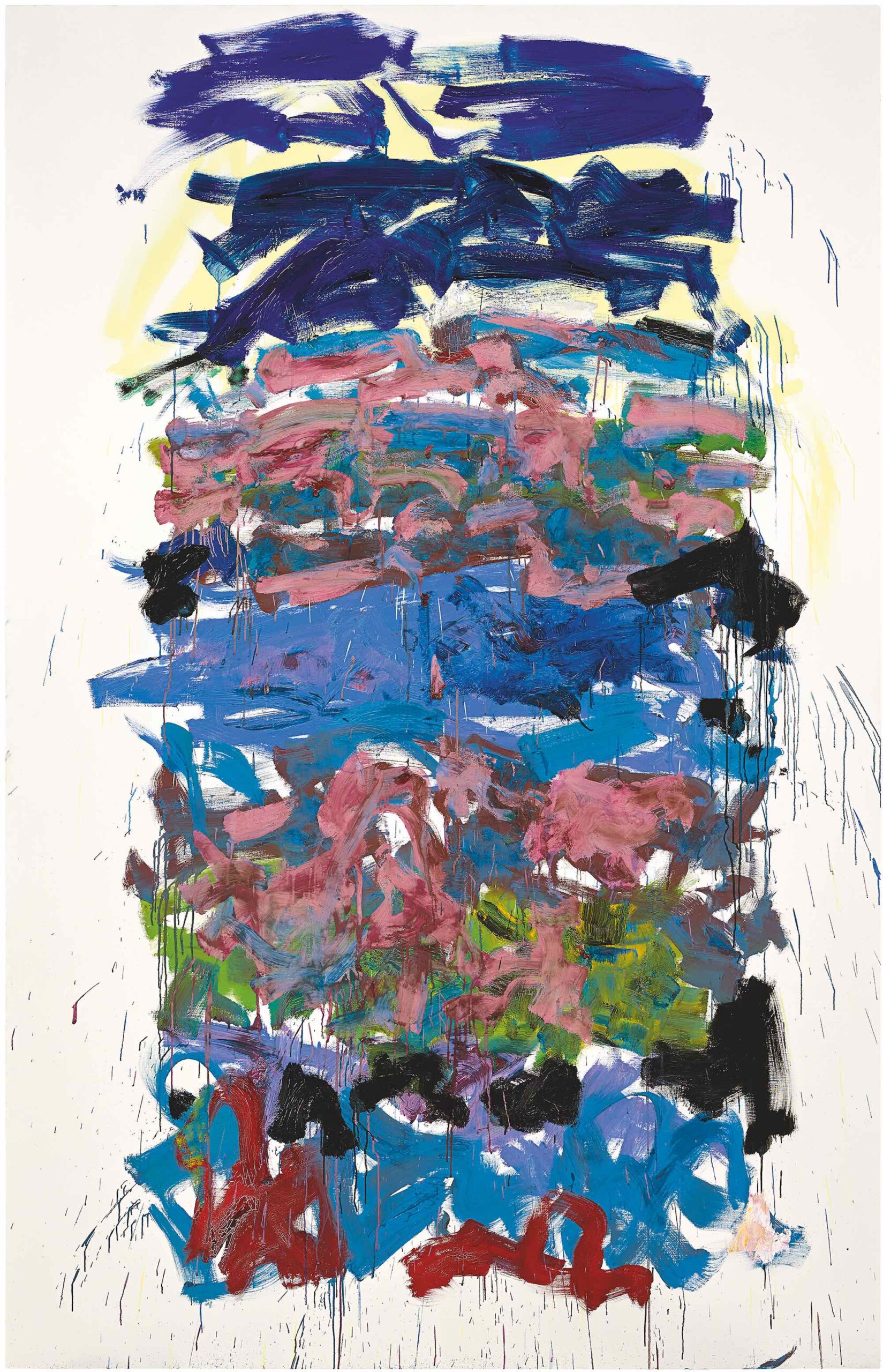 Joan Mitchell (1925-1992), Champs, 1990. Huile sur toile, 280 x 180 cm. Paris, Centre Pompidou. Photo service de presse. © Centre Pompidou, MNAM-CCI/Bertrand Prévost/Dist. RMN-GP © Estate of Joan Mitchell