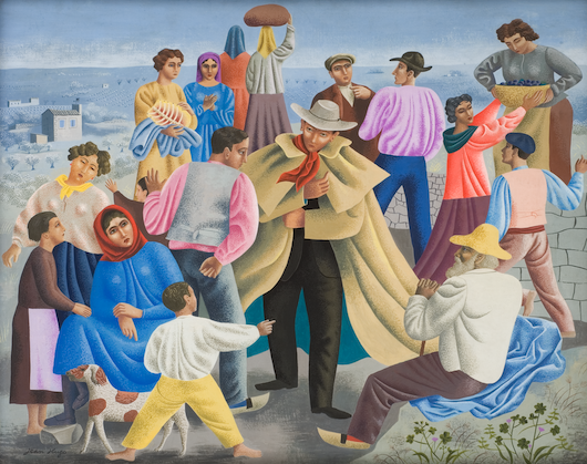 Jean Hugo (1894-1984), L’Imposteur, 1931. Tempera sur bois, 49 x 61 cm. Montpellier, musée Fabre. Photo service de presse. © Musée Fabre de Montpellier Méditerranée Métropole / Frédéric Jaulmes © Adagp, Paris, 2024