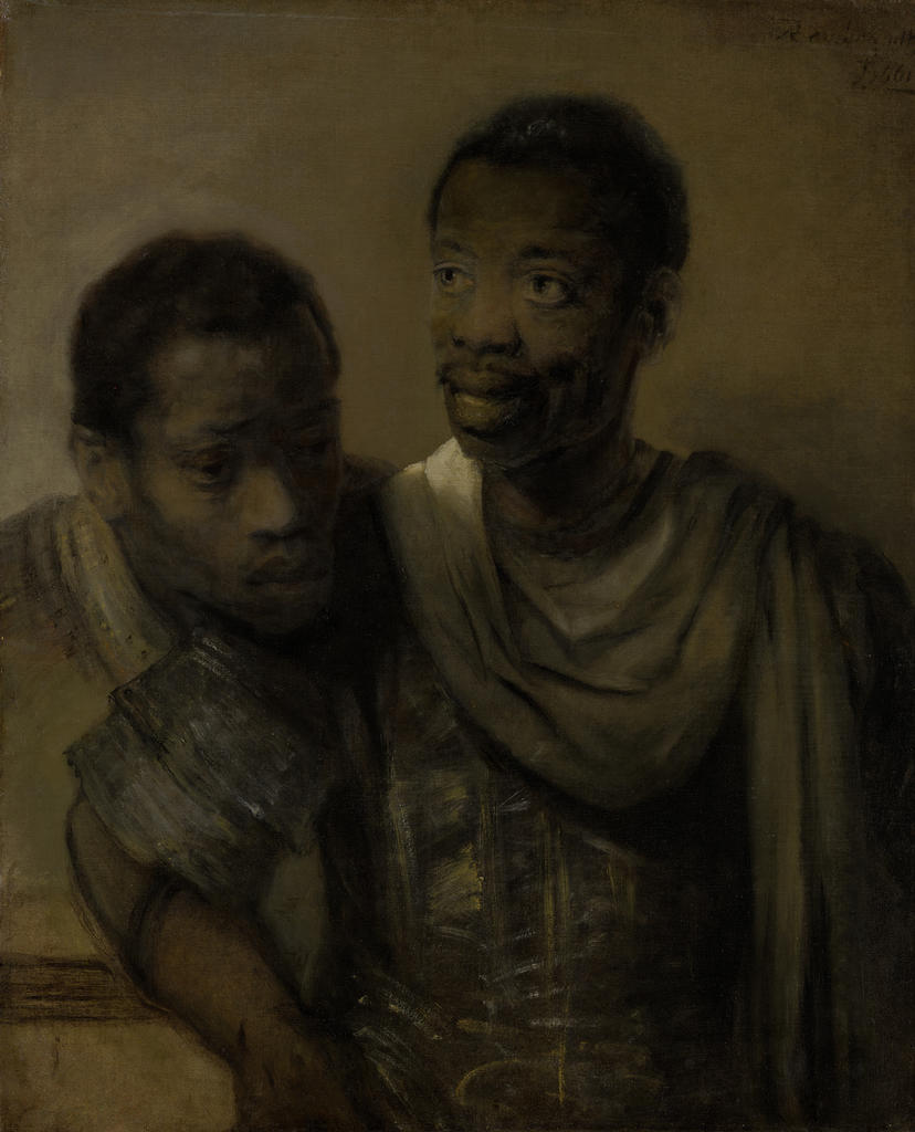 Rembrandt Harmensz van Rijn, dit Rembrandt (1606-1669), Deux hommes africains, 1661. Huile sur toile, 77,8 x 64,4 cm. La Haye, Mauritshuis.