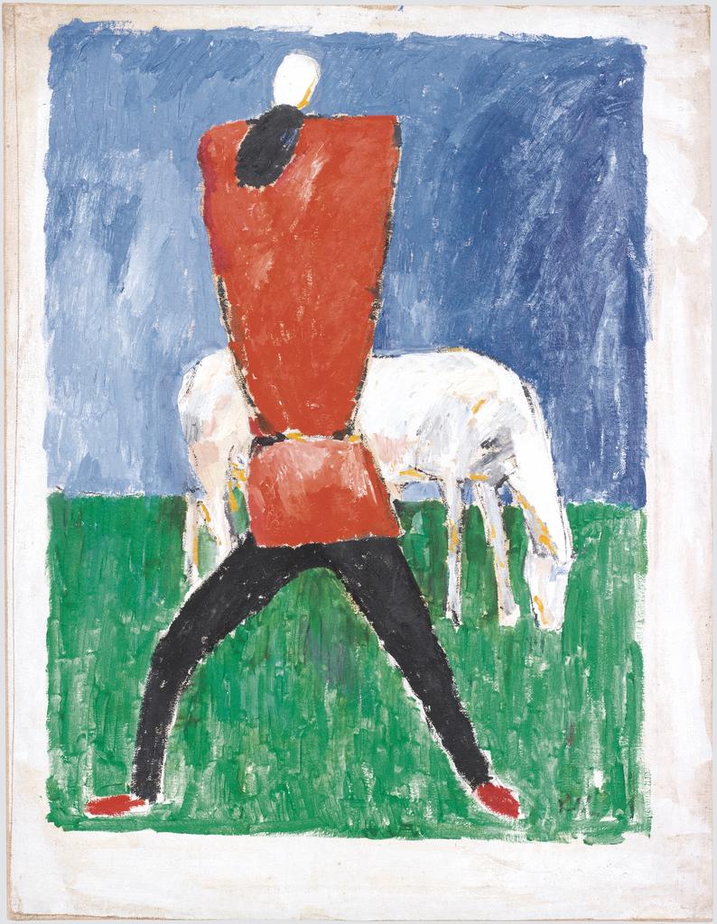 Kasimir Malevitch (1879-1935), Le Cheval blanc, vers 1930- 1931. Huile sur toile, 66,5 x 51,5 cm.