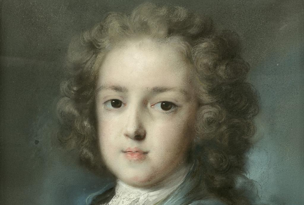 Rosalba Carriera (1675-1757), Portrait de Louis XV enfant (détail), 1720. Pastel sur papier collé sur toile de lin, 45 x 35,7 cm. Versailles, musée national des châteaux de Versailles et de Trianon.