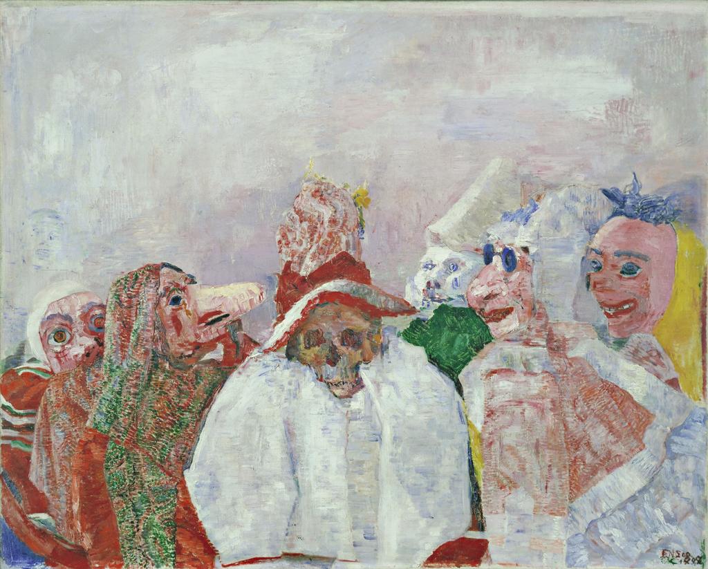 James Ensor (1860-1949), Les Masques raillant la Mort, 1888. New York, MoMA.