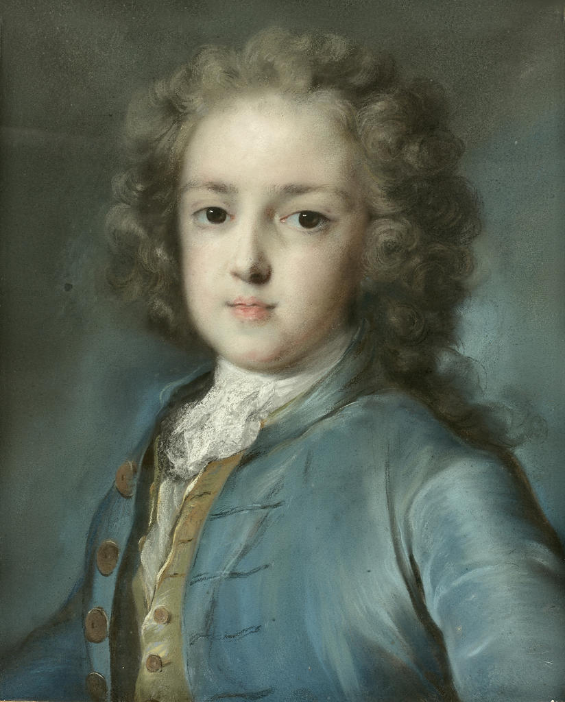 Rosalba Carriera (1675-1757), Portrait de Louis XV enfant, 1720. Pastel sur papier collé sur toile de lin, 45 x 35,7 cm. Versailles, musée national des châteaux de Versailles et de Trianon.