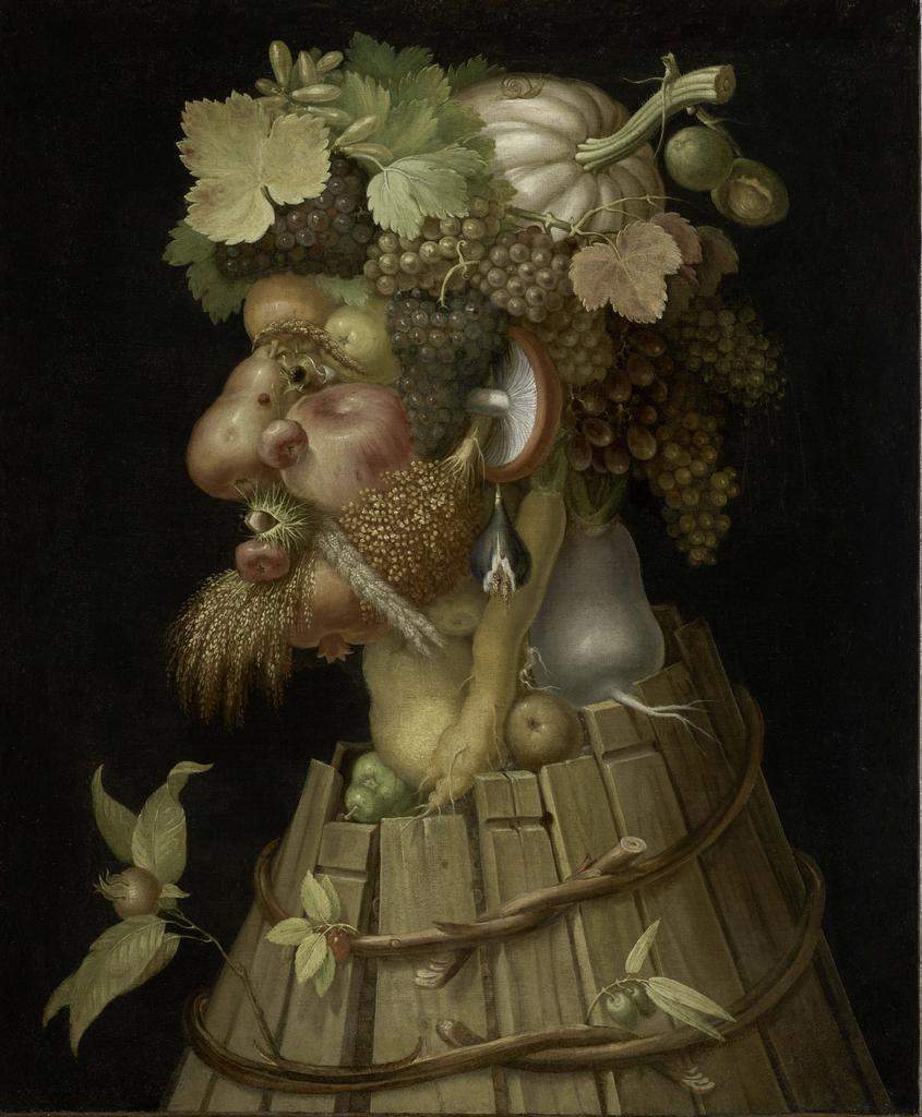 Giuseppe Arcimboldo (1526-1593), Les Quatre Saisons, L’Automne, 1573. Huile sur toile, 76 cm x 63,5 cm environ. Paris, département des Peintures du musée du Louvre. 