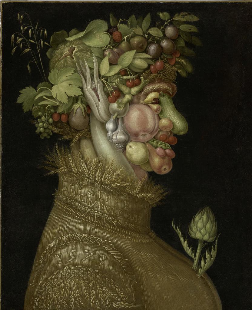 Giuseppe Arcimboldo (1526-1593), Les Quatre Saisons, L’Été, 1573. Huile sur toile, 76 cm x 63,5 cm environ. Paris, département des Peintures du musée du Louvre. 