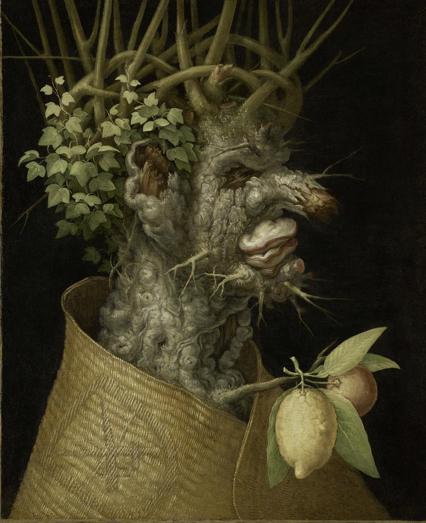 Giuseppe Arcimboldo (1526-1593), Les Quatre Saisons, L’Hiver, 1573. Huile sur toile, 76 cm x 63,5 cm environ. Paris, département des Peintures du musée du Louvre. 