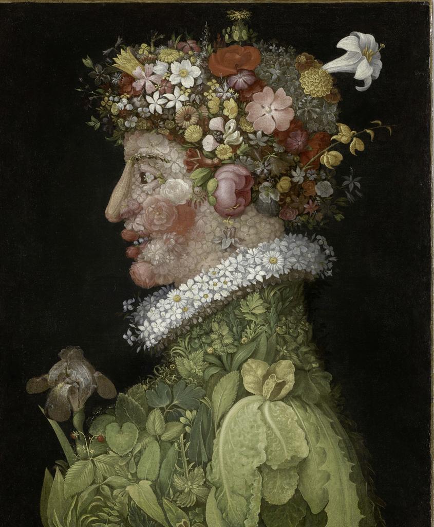 Giuseppe Arcimboldo (1526-1593), Les Quatre Saisons, Le Printemps, 1573. Huile sur toile, 76 cm x 63,5 cm environ. Paris, département des Peintures du musée du Louvre. 