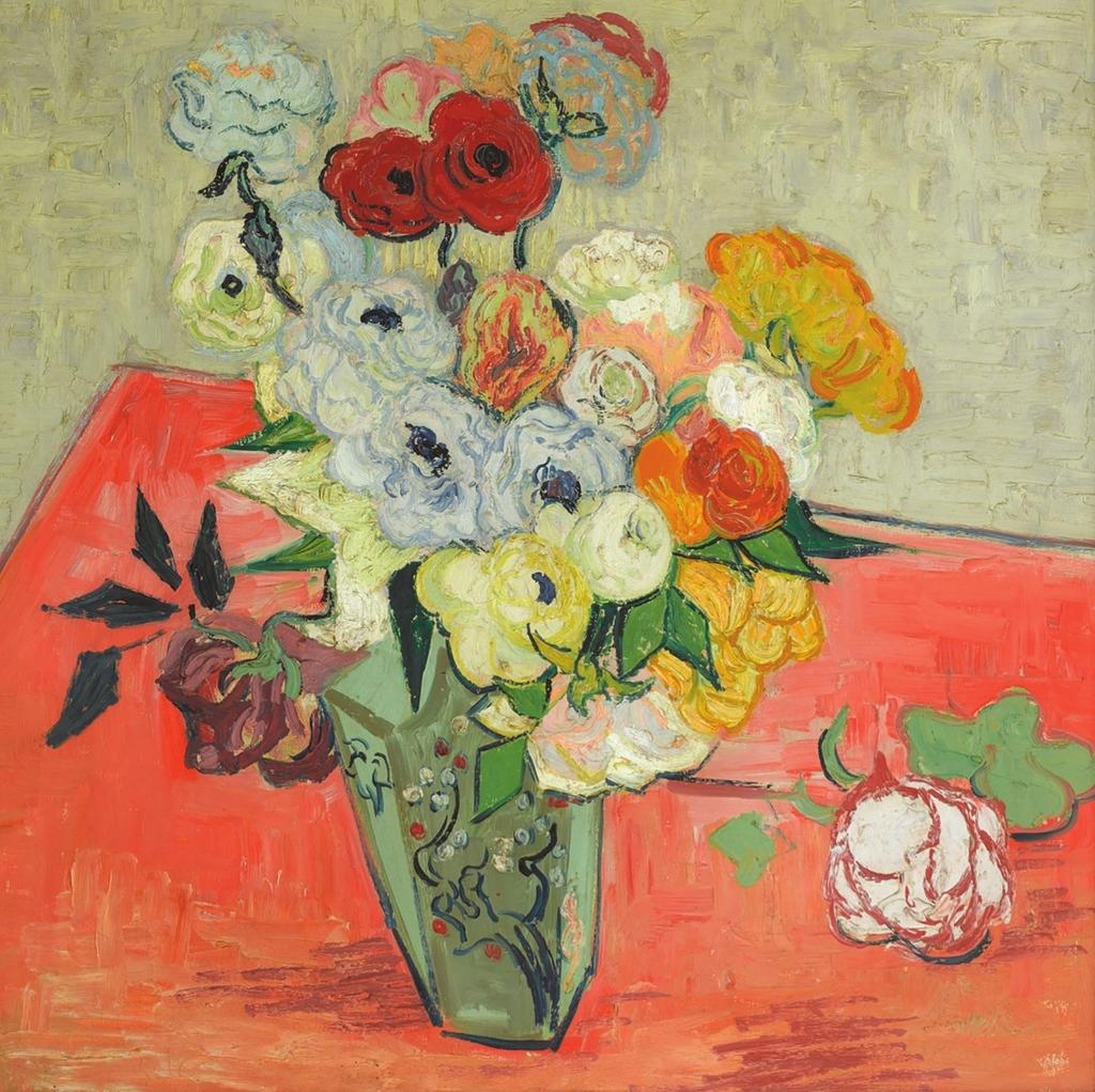 Roses et anémones, 1890. Huile sur toile, 51,7 x 52 cm. Paris, musée d’Orsay.