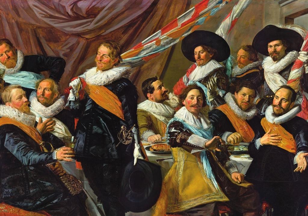 Le Banquet des officiers de la garde civique de Saint-Georges de Haarlem, 1627. Huile sur toile, 179 x 257,5 cm. Haarlem, Frans Hals Museum.