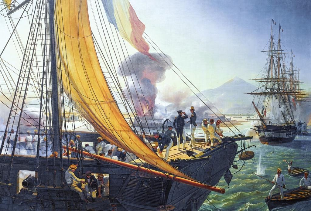 Horace Vernet (1789-1863), La Prise du fort Saint-Jean-d’Ulloa, le 27 novembre 1838, 1841. Huile sur toile, 512 x 712 cm. Versailles, musée national des châteaux de Versailles et de Trianon.