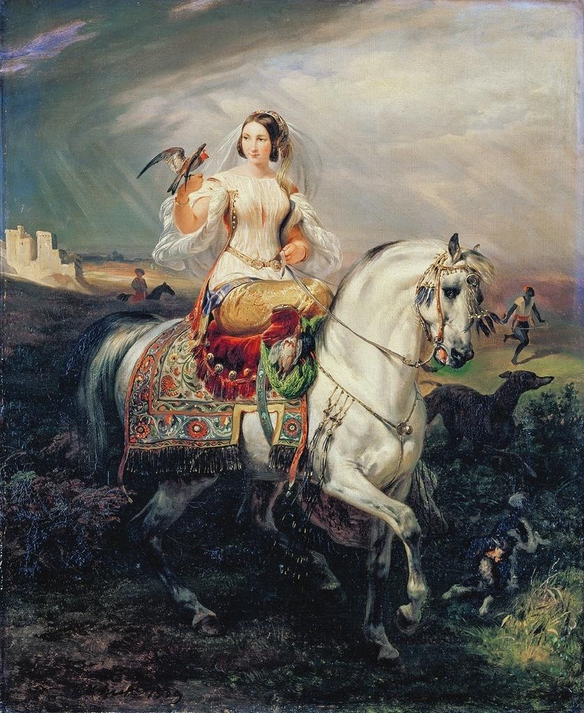 Horace Vernet (1789-1863), Jeune Algérienne au faucon, 1839. Huile sur toile, 60,5 x 49,4 cm. Londres, The Wallace Collection.