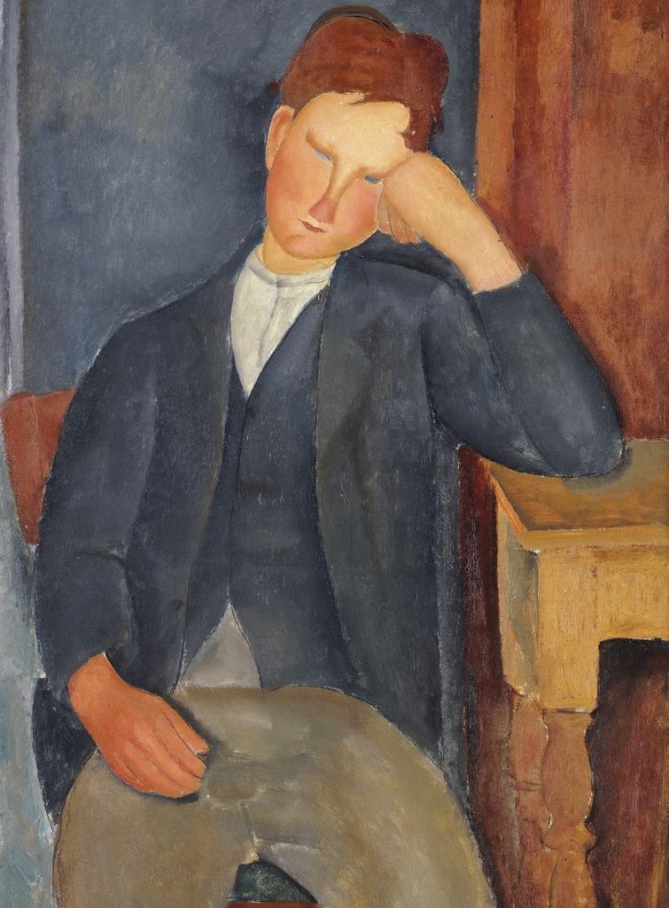 Amedeo Modigliani (1884-1920), Le Jeune Apprenti (détail), entre 1917 et 1919. Huile sur toile, 100 x 65 cm. Paris, musée de l’Orangerie.