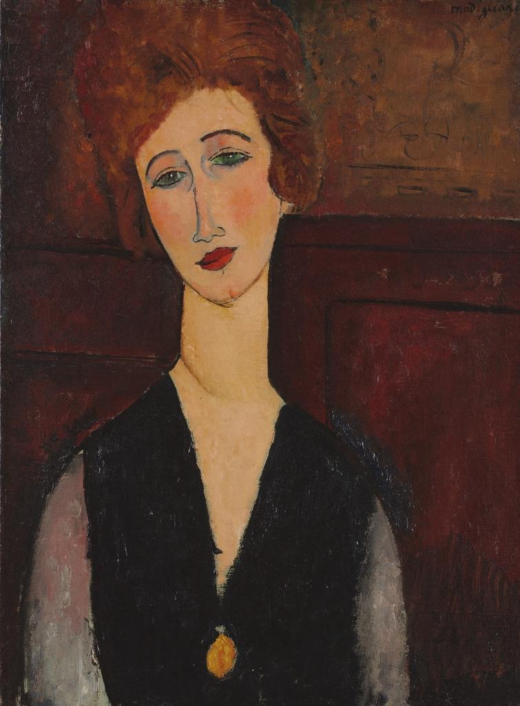 Amedeo Modigliani (1884-1920), La Belle Irlandaise, en gilet et au camée (détail), vers 1917-1918. Huile sur toile, 65 x 48,3 cm. Cleveland, The Cleveland Museum of Art.