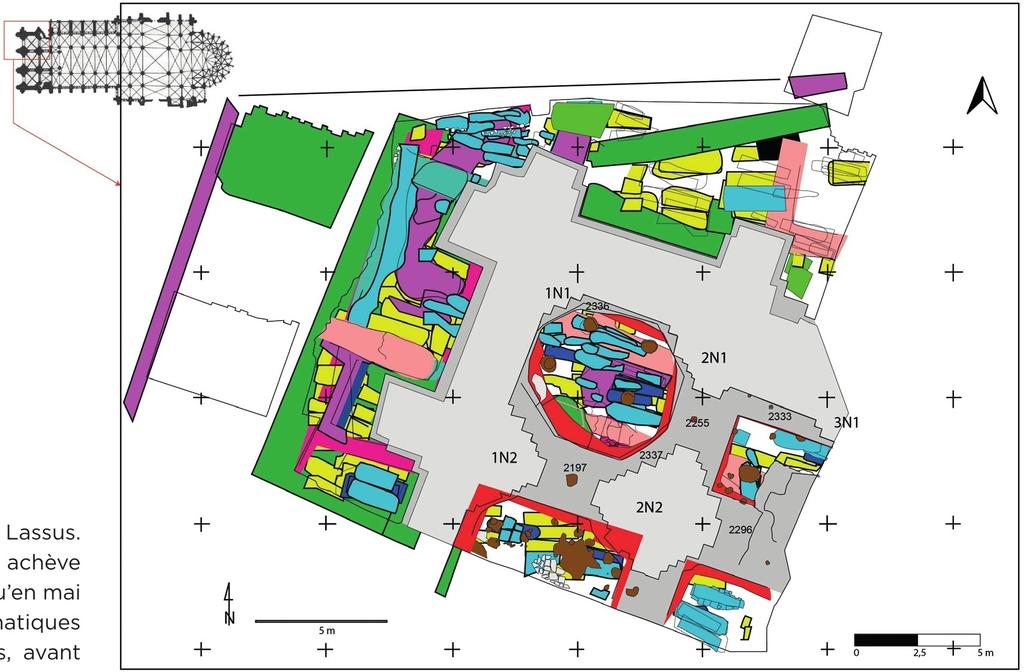 Plan général provisoire de la fouille en mai 2023.