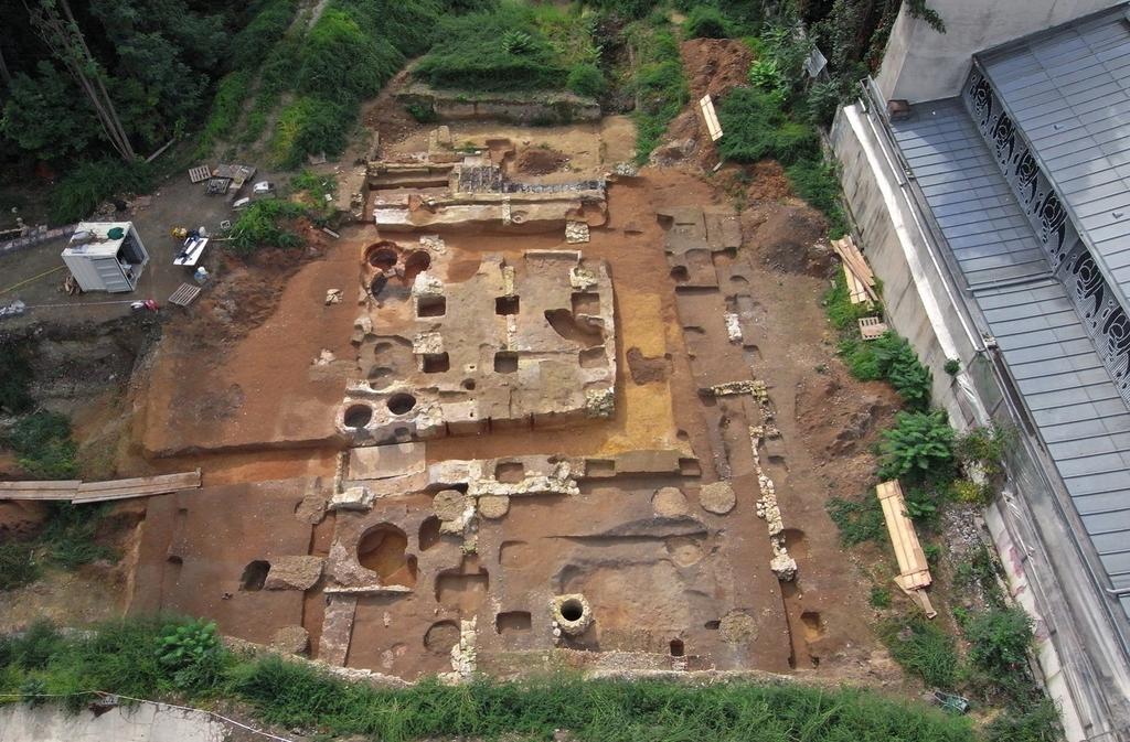 Vue aérienne du chantier de fouille. Document, UASD