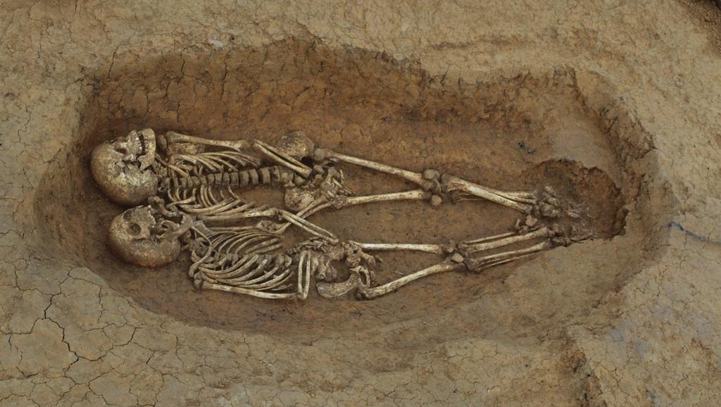 Sépulture double mise au jour dans une zone artisanale du Haut Moyen Âge à Chamigny, « Chemin de La Grande Maison », en Seine‑et‑Marne.