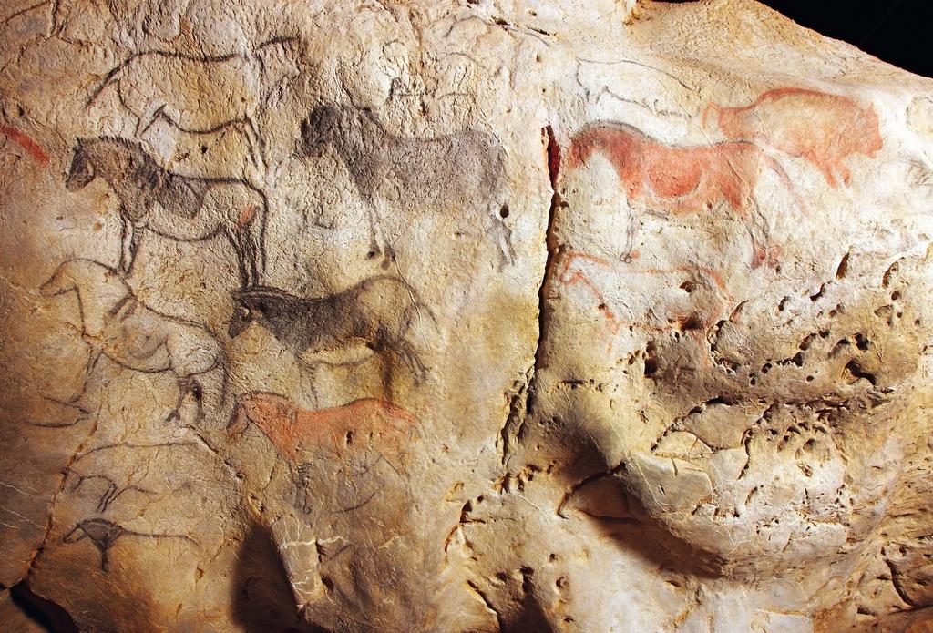 Chevaux et bisons. Site de Ekainberri, à Zestoa, en Gipuzkoa, au nord de l’Espagne.