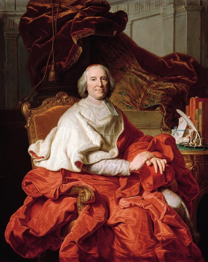 François Albert Stiémart, d’après Hyacinthe Rigaud, André Hercule, cardinal de Fleury, 1728. Huile sur toile, 164,5 x 131 cm. Versailles, musée national des châteaux de Versailles et de Trianon.