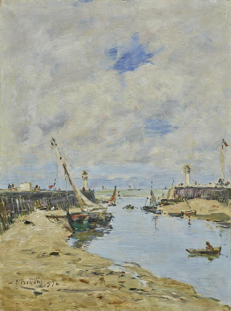 Eugène Boudin (1824-1898), La jetée par marée basse, Trouville, 1897. Huile sur panneau, 35,1 x 26,2 cm. 