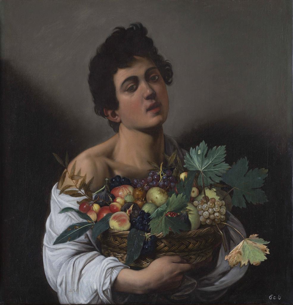 Michelangelo Merisi da Caravaggio, dit Caravage (1571-1610), Garçon à la corbeille de fruits, vers 1596. Huile sur toile, 70 x 67 cm.