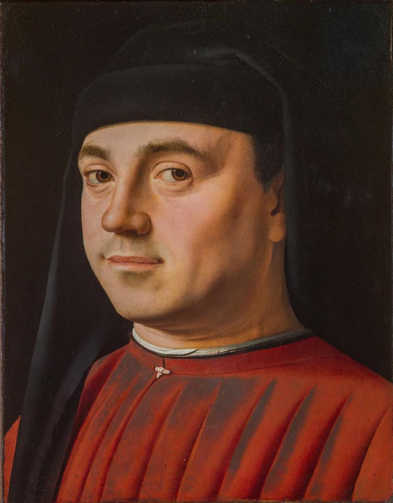 Antonello de Messine (1430-1479), Portrait d’homme, vers 1476. Tempera et huile sur panneau, 31 x 25,2 cm.