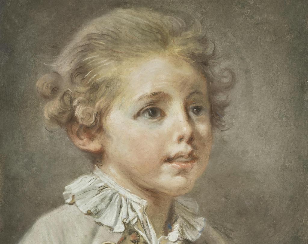 Jean-Baptiste Greuze (1725-1805), Portrait de Marie-François-Denis Thomas, chevalier de Pange (1764-1796) (détail). Pastel, 41 x 33 cm. Collection privée. L'œuvre est exposée à la galerie Éric Coatalem.