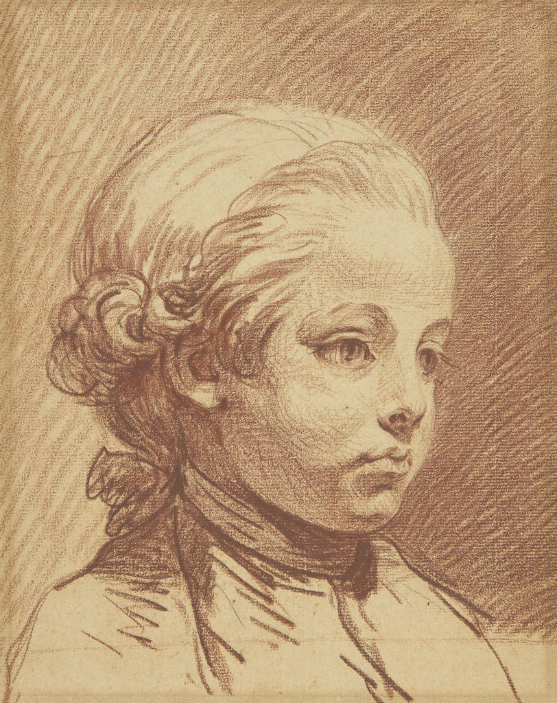 Jean-Baptiste Greuze, Portrait d’Alexandre Brongniart (1770-1847). Sanguine sur papier vergé, 33 x 26 cm. Collection privée. 