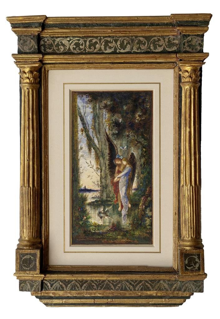 Gustave Moreau (1826-1898), Le Soir et la douleur, vers 1884. Aquarelle et rehauts de gouache, 19 x 36 cm. 