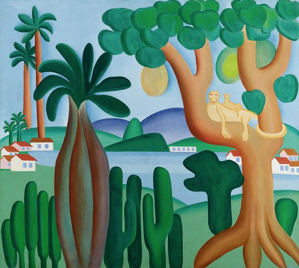 Tarsila do Amaral (1886-1973), Carte postale, 1929. Huile sur toile, 127,5 x 142,5 cm. Collection particulière.