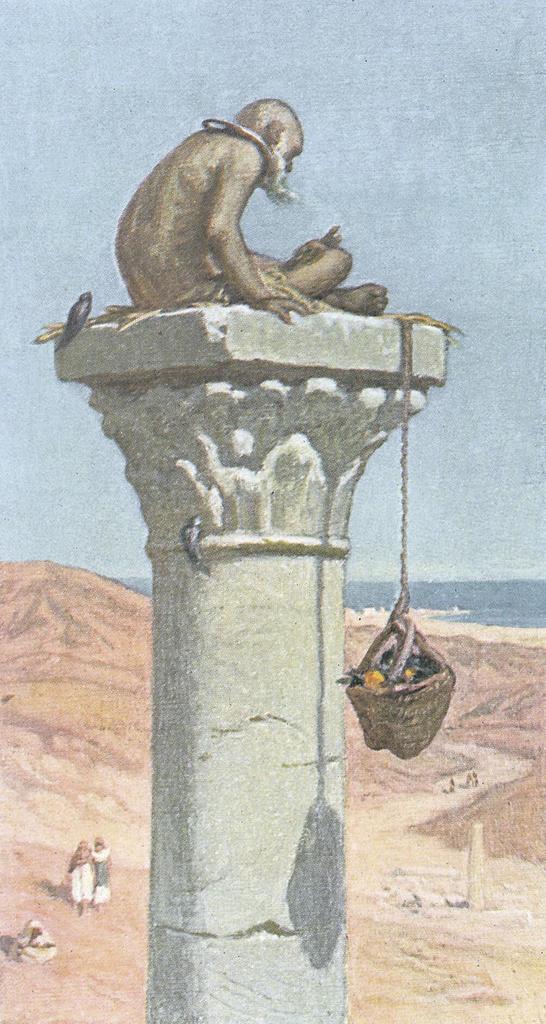 Elihu Vedder, Saint Siméon le Stylite, illustration tirée de The Digressions of V., Boston et New York, Houghton Mifflin Company, 1910. 