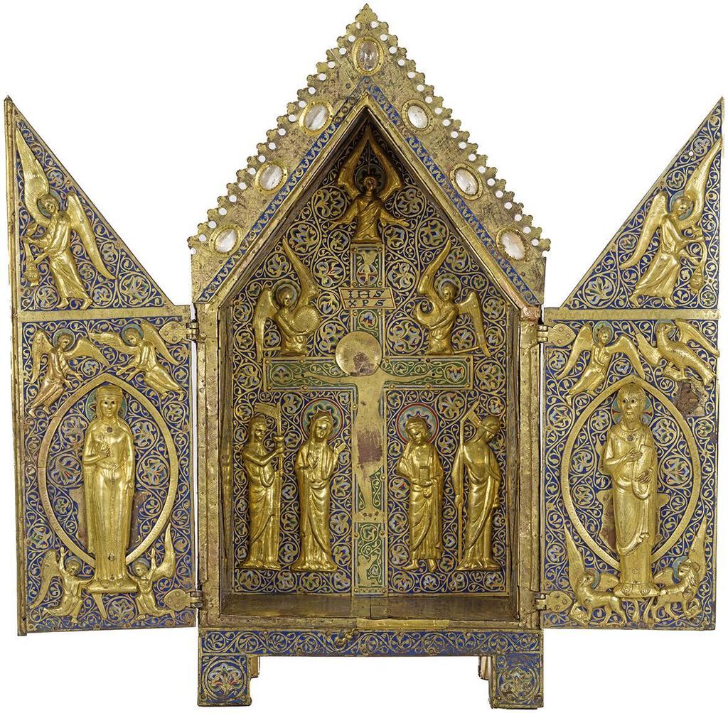 Tabernacle de Saint-Aignan, émaux de Limoges, vers 1220.