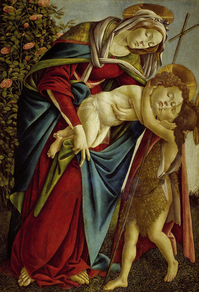 Sandro Botticelli, La Vierge à l’Enfant avec le jeune saint Jean-Baptiste, vers 1505. Tempera et huile sur toile. Florence, galerie Palatine, palais Pitti. 