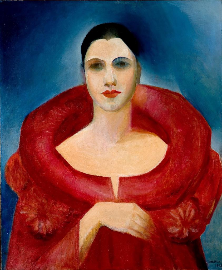 Tarsila do Amaral (1886-1973), Autoportrait (Manteau rouge), 1923. Huile sur toile, 73 x 60,5 cm. Rio de Janeiro, Museu Nacional de Belas Artes. 