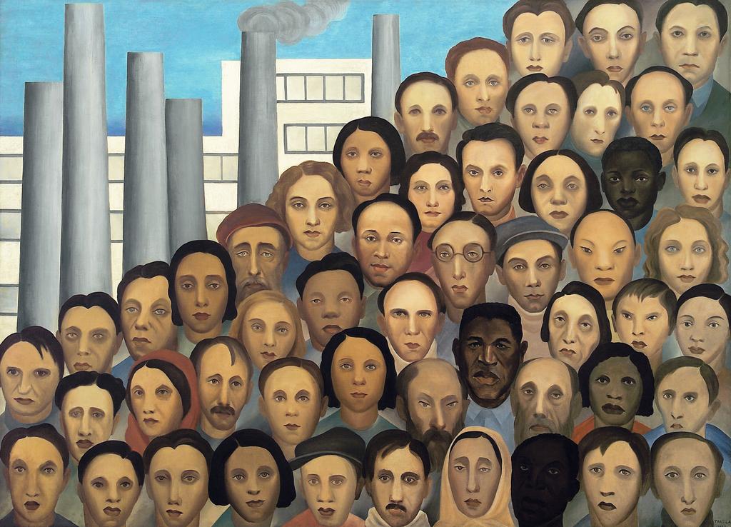 Tarsila do Amaral (1886-1973), Ouvriers, 1933. Huile sur toile, 150 x 205 cm. São Paulo, Acervo Artístico-Cultural dos Palácios do Governo do Estado de São Paulo.