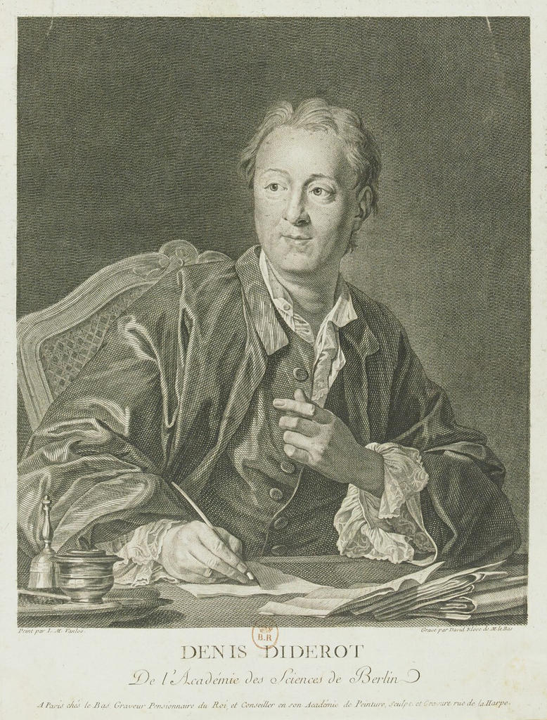 François-Anne David (1741-1824), Denis Diderot, d’après L.-M. Van Loo, 1772. Paris, BnF. 