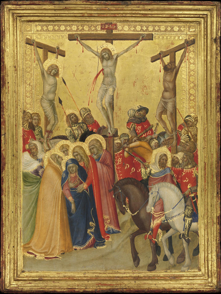 Pietro Lorenzetti (vers 1280-1348), La Crucifixion, vers 1340. Tempera et feuille d’or sur bois, 35,9 x 25,7 cm. New York, The Metropolitan Museum of Art. 