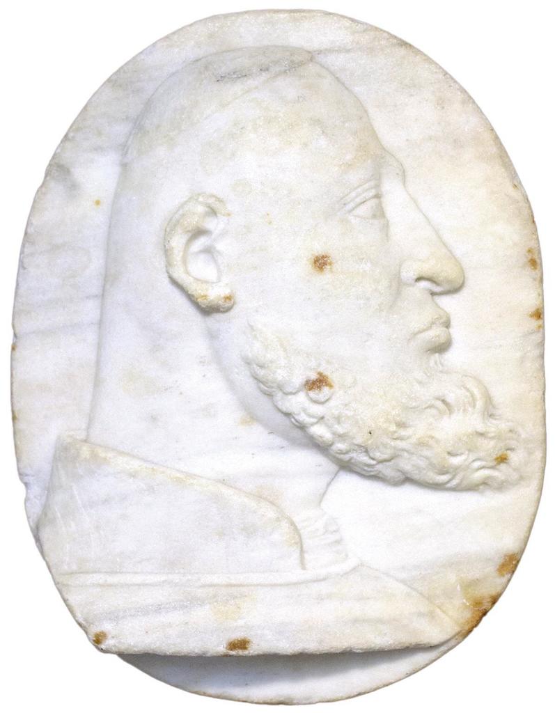 Francesco Laurana (?) ou Pietro di Martino da Milano (?), Triboulet, bouffon de René d’Anjou, vers 1461-66. Marbre, H. 26,7 ; L. 20,6 ; P. 6,4 cm. Oberlin, Allen Memorial Art Museum, Oberlin College.