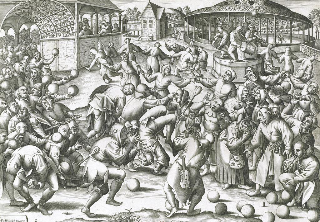 Pieter van der Heyden, d’après Pieter Bruegel l’Ancien, La Fête des Fous, vers 1559. Gravure au burin sur cuivre, 32,5 × 43,3 cm. Paris, Bibliothèque nationale de France.