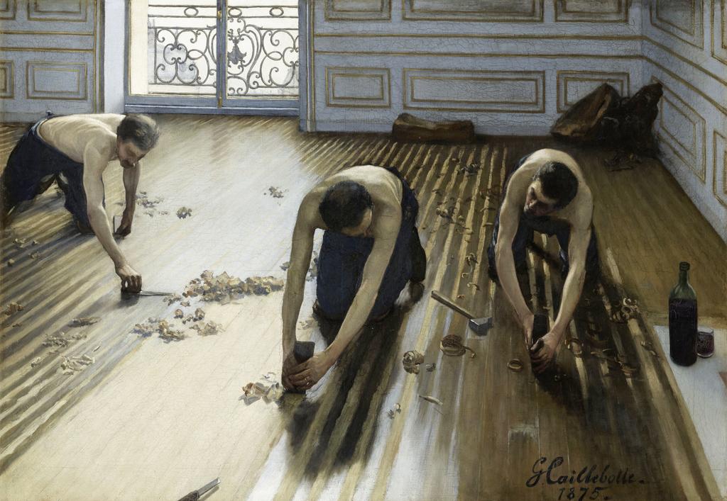 Gustave Caillebotte, Les Raboteurs de parquet, 1875. Huile sur toile, 102 x 147 cm. Paris, musée d’Orsay. 