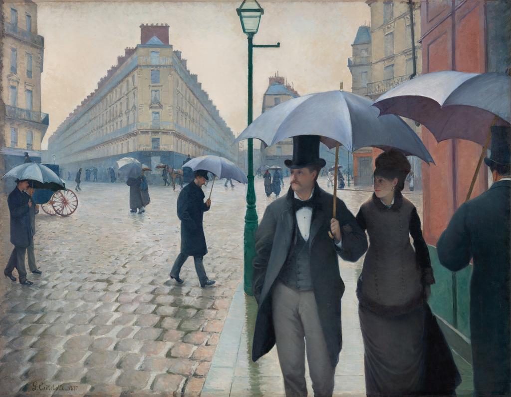 Gustave Caillebotte, Rue de Paris, temps de pluie, 1877. Huile sur toile, 212,2 x 276,2 cm. Chicago, The Art Institute of Chicago.