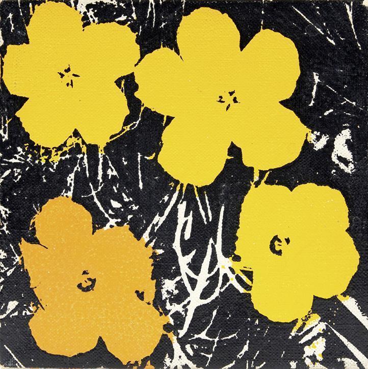 Andy Warhol (1928-1987), Flowers, 1964. Acrylique et encre sérigraphique sur toile, 12,7 x 12,7 cm. Vente Paris Drouot, Digard Auction, 25 novembre 2024. Estimé : 250 000/300 000 € Adjugé : 338 000 € (frais inclus).