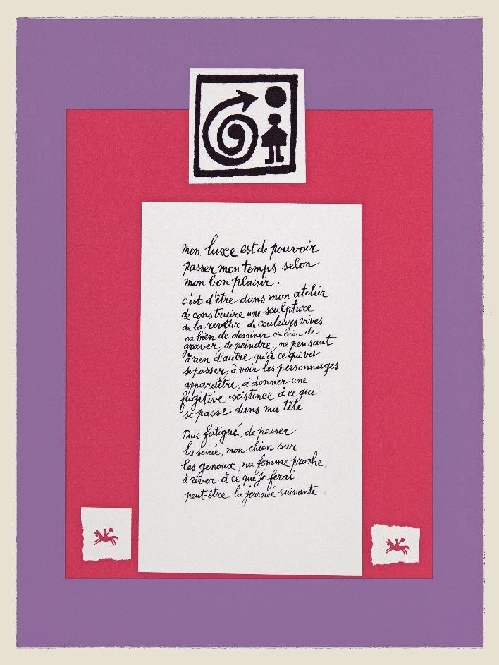 Pierre Caille, Écrits à la main, 1993, sérigraphies, « collection Textes & Images », 34 x 24 cm. 