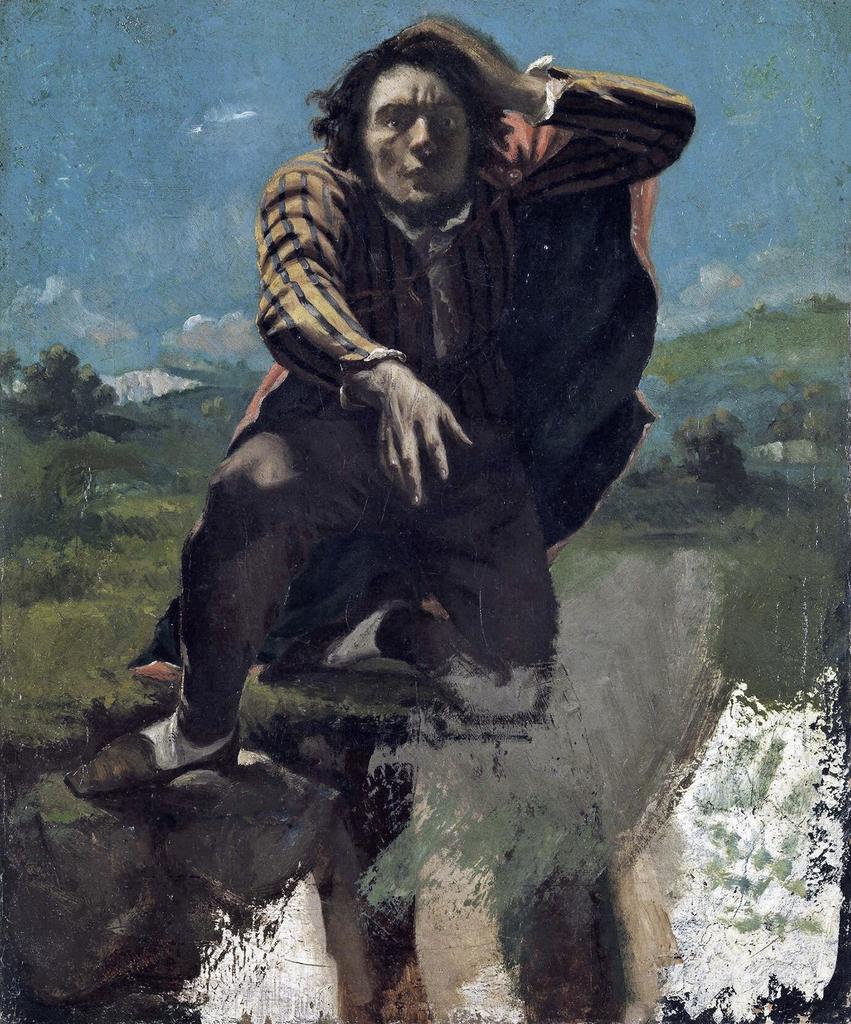 Gustave Courbet, Portrait de l’artiste, dit Le Fou de peur, vers 1844-48. Huile sur toile marouflée sur panneau, 60,5 x 50 cm. Oslo, The National Museum.